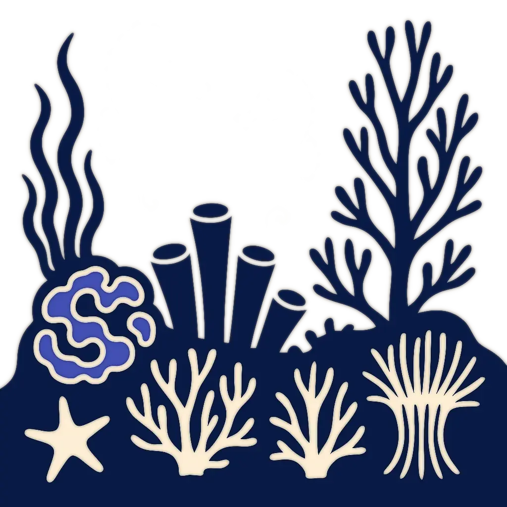 graphic representation of a tropical coral reef